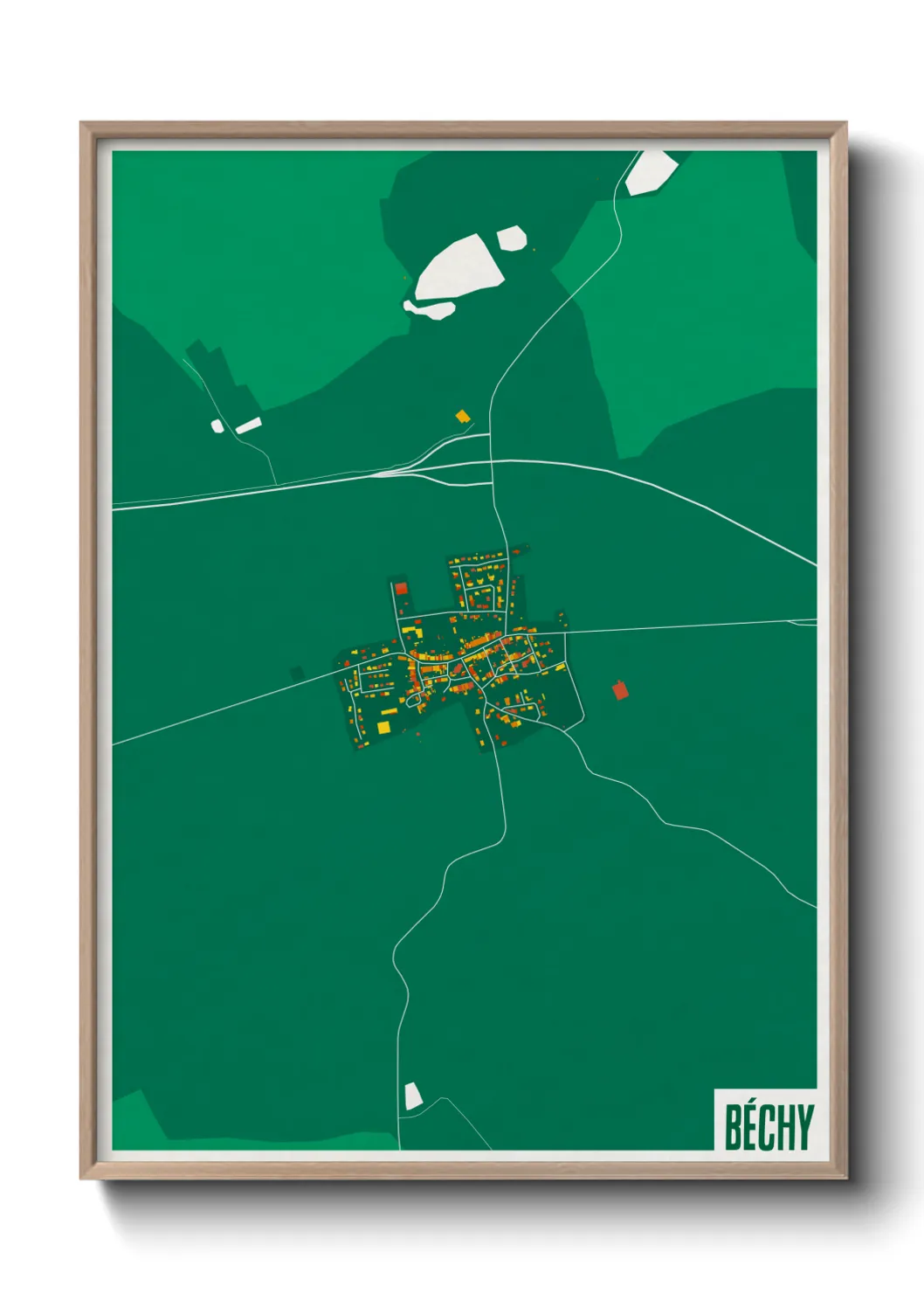 Une affiche de carte sur Béchy