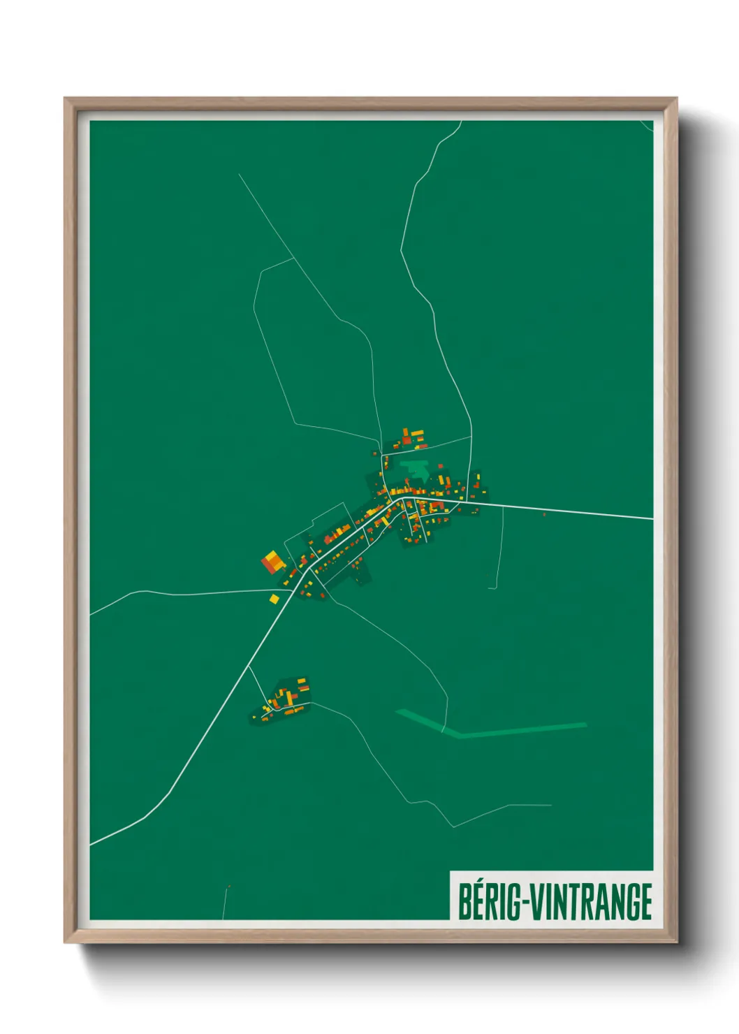 Une affiche de carte sur Bérig-Vintrange