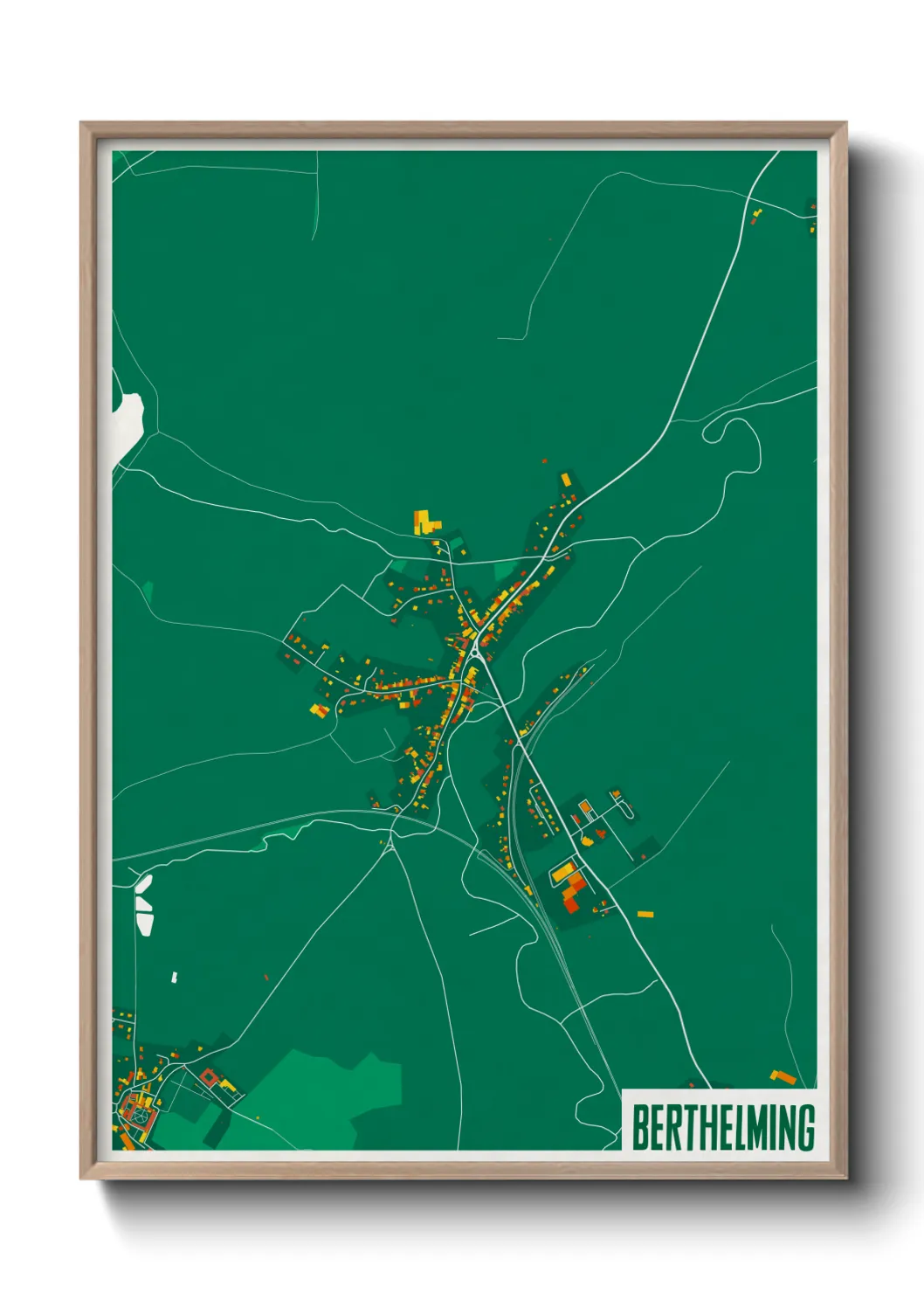 Une affiche de carte sur Berthelming
