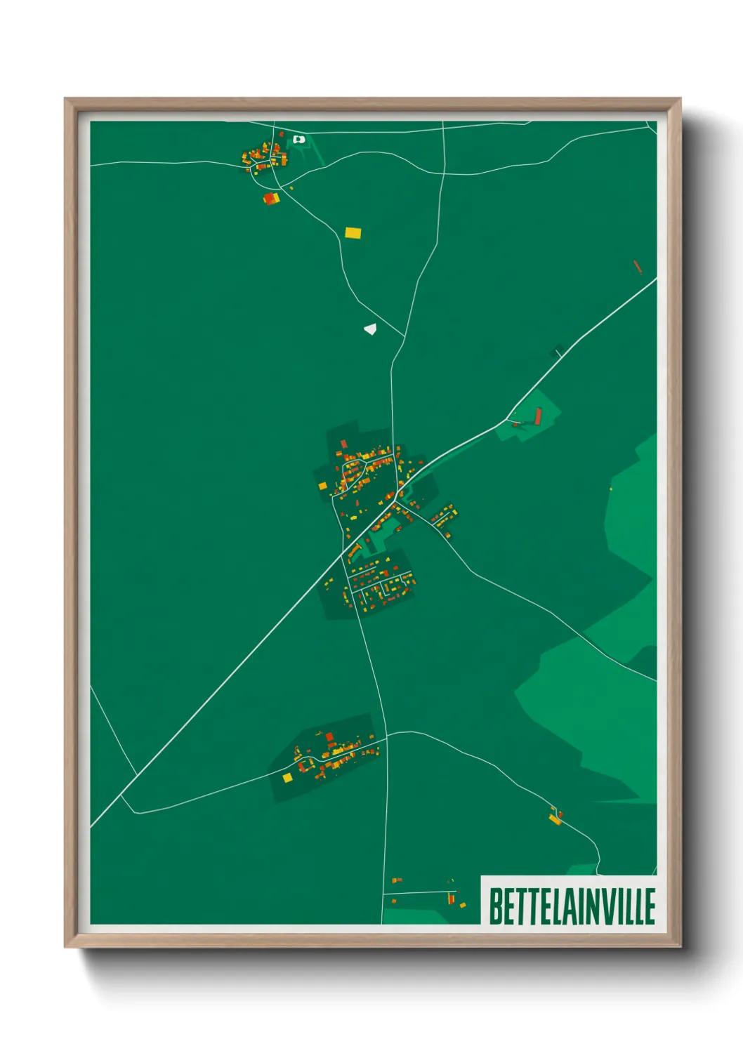 Une affiche de carte sur Bettelainville