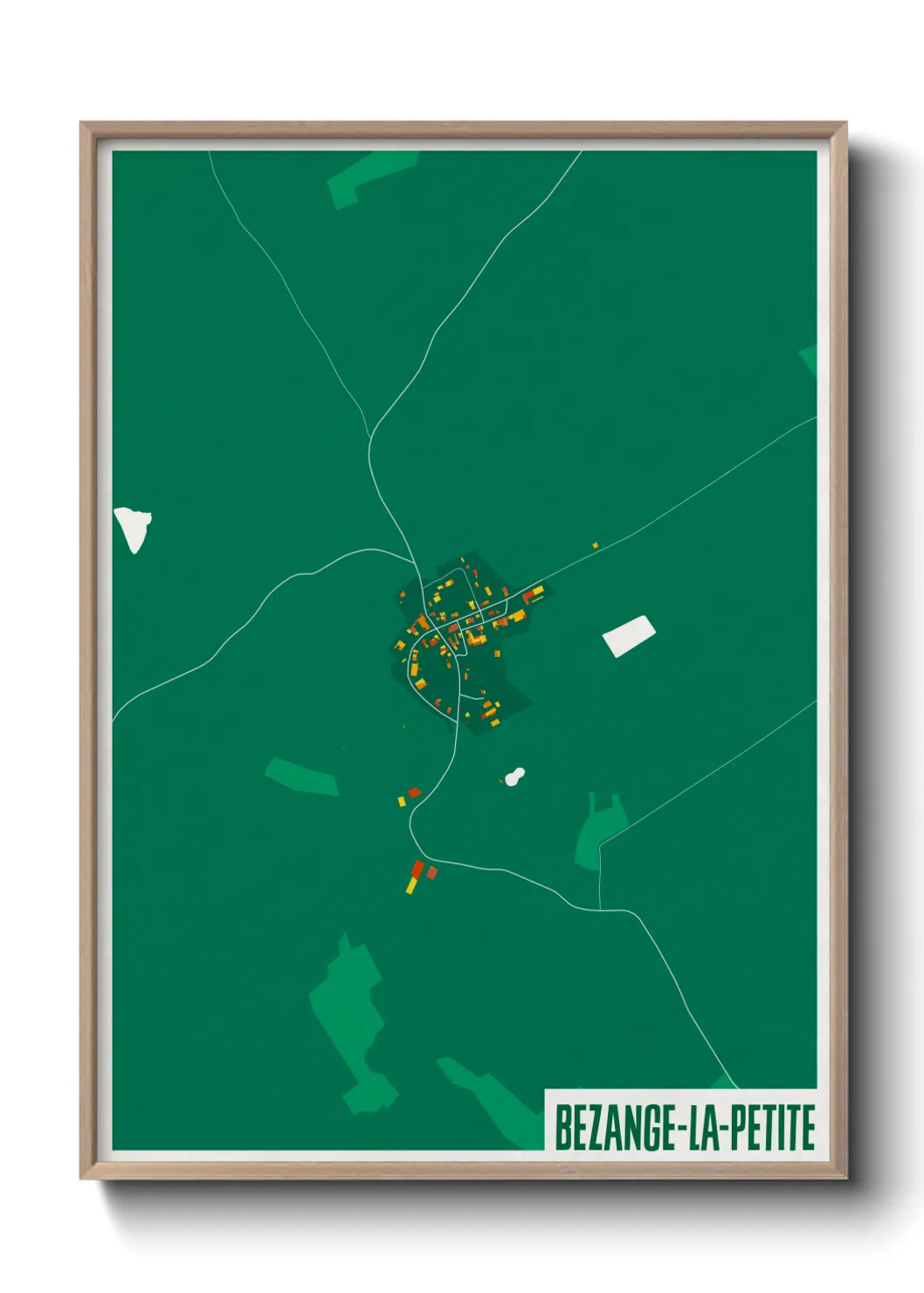 Une affiche de carte sur Bezange-la-Petite