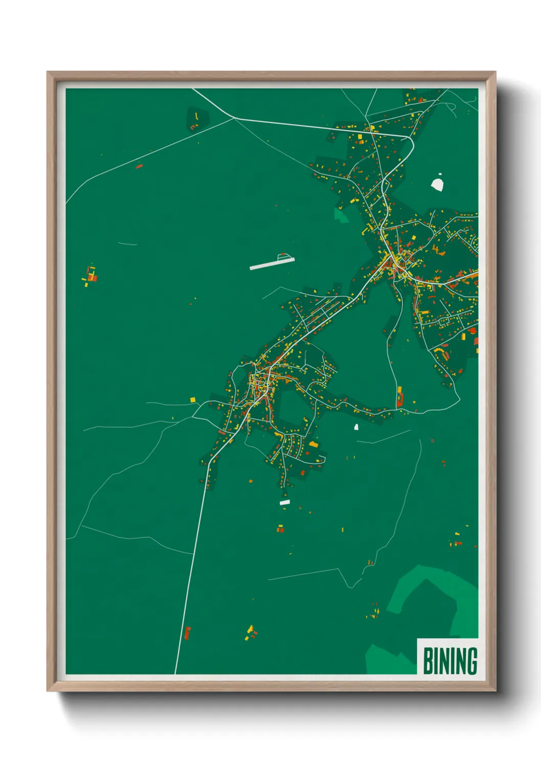Une affiche de carte sur Bining