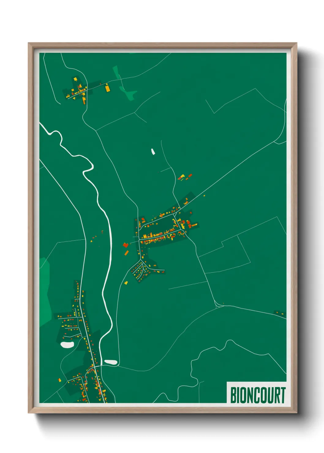 Une affiche de carte sur Bioncourt