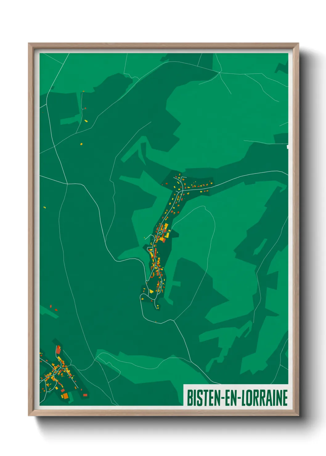 Une affiche de carte sur Bisten-en-Lorraine