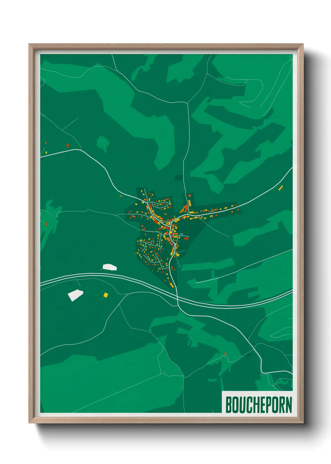 Une affiche de carte sur Boucheporn