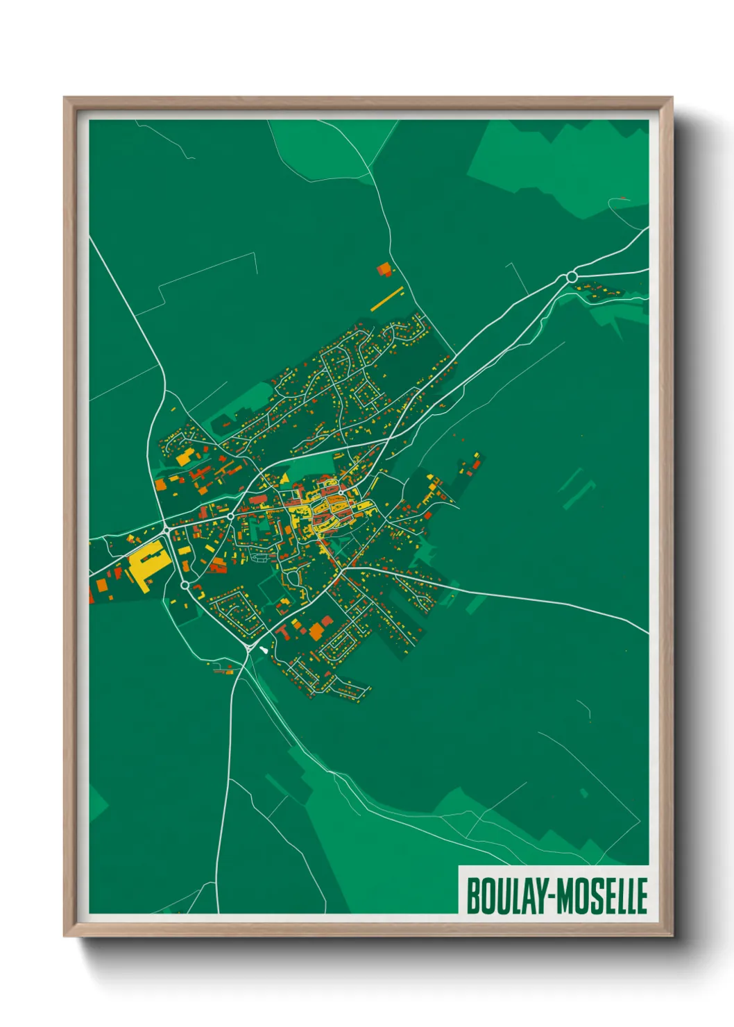 Une affiche de carte sur Boulay-Moselle