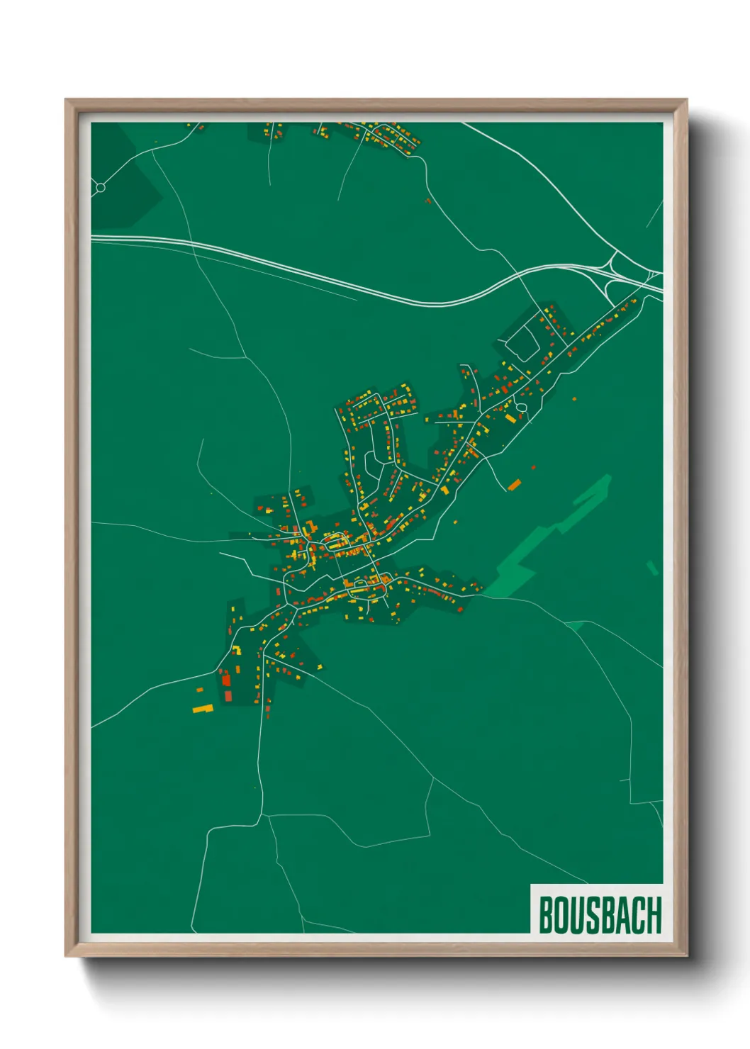 Une affiche de carte sur Bousbach