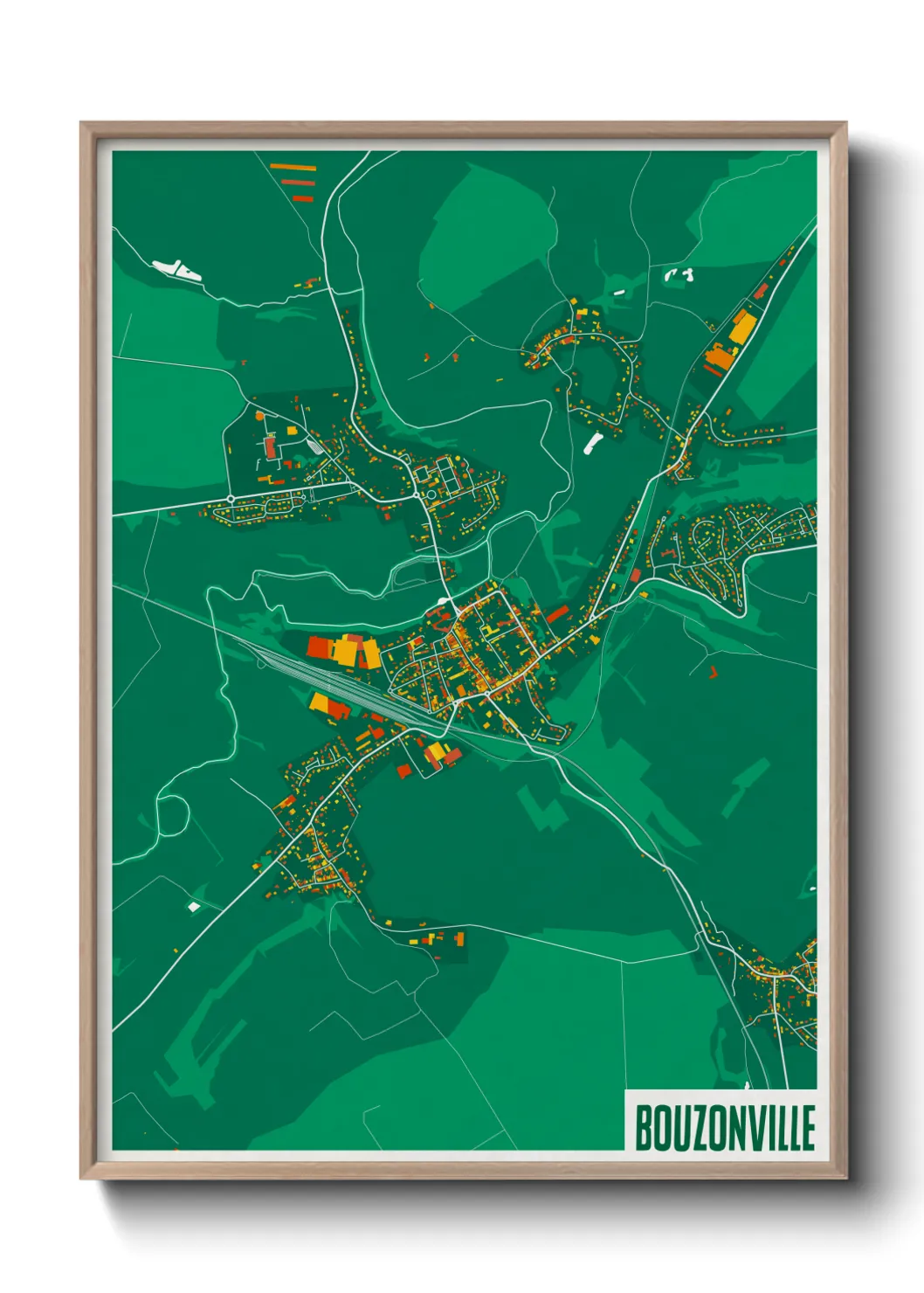 Une affiche de carte sur Bouzonville