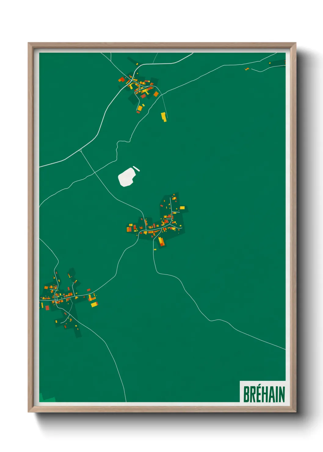 Une affiche de carte sur Bréhain