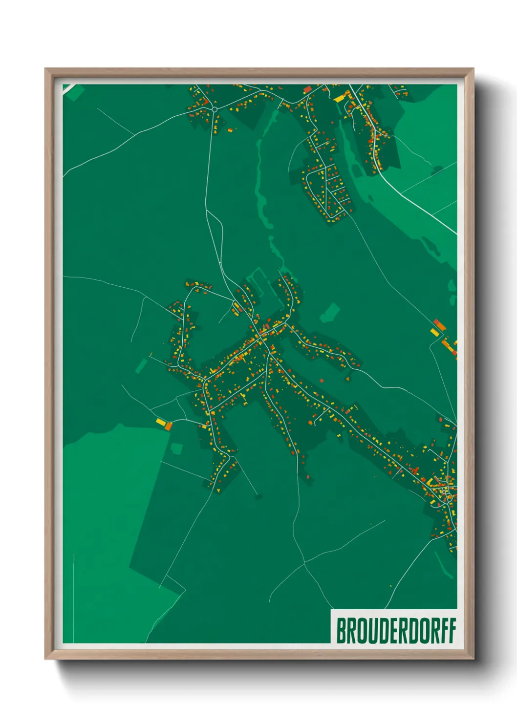 Une affiche de carte sur Brouderdorff