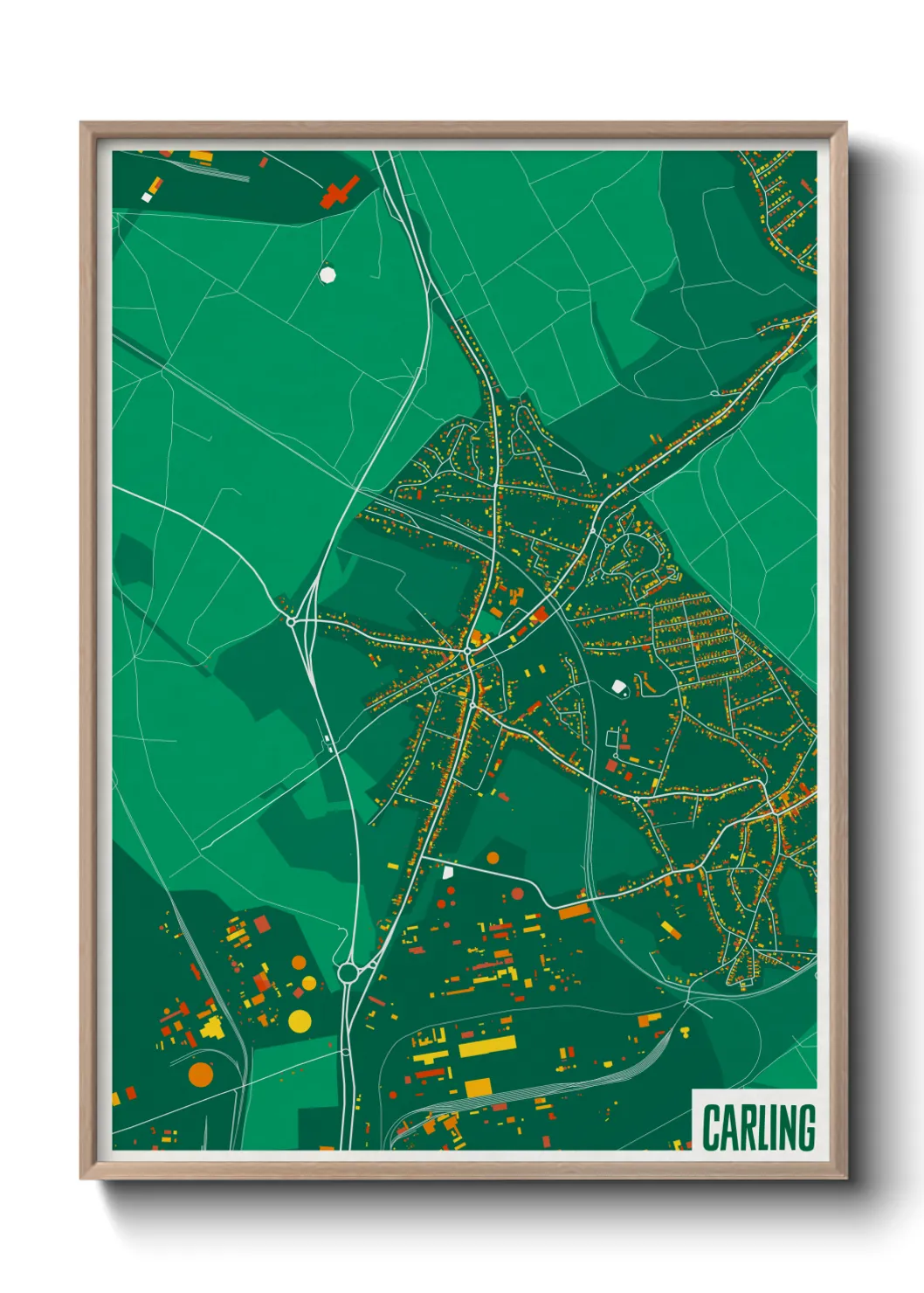 Une affiche de carte sur Carling