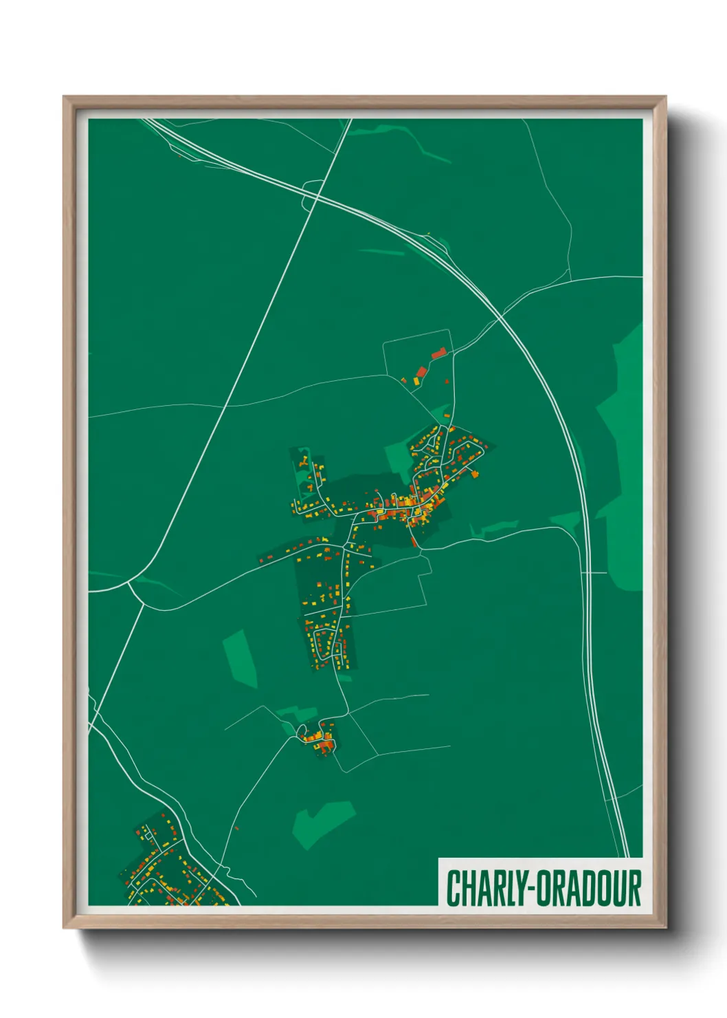 Une affiche de carte sur Charly-Oradour