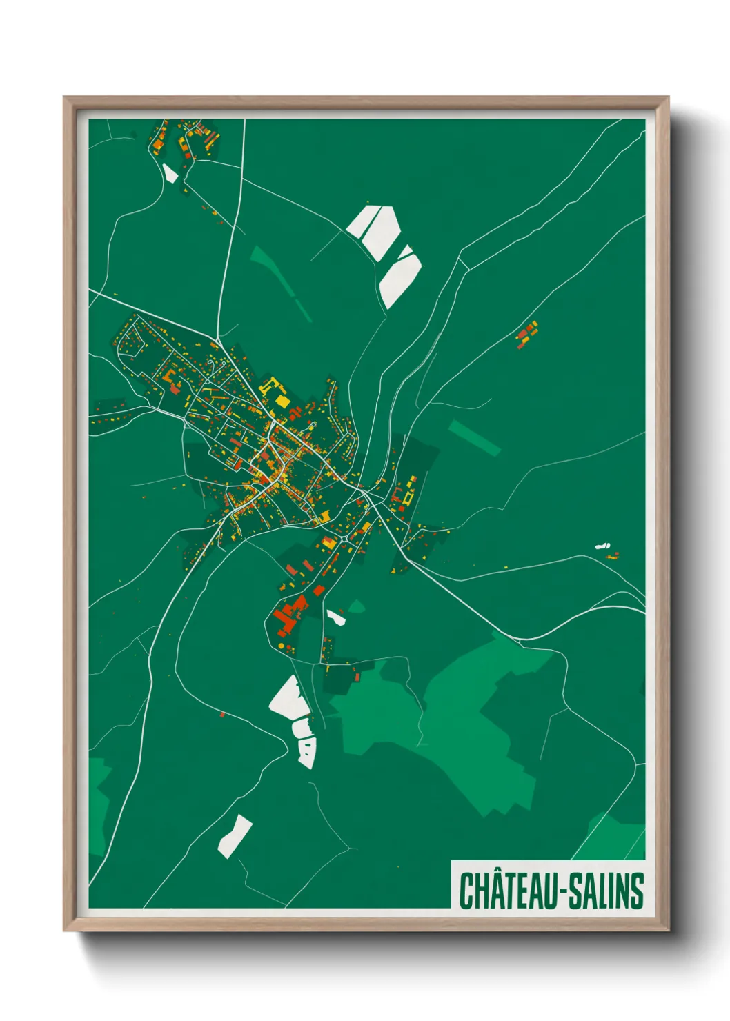 Une affiche de carte sur Château-Salins