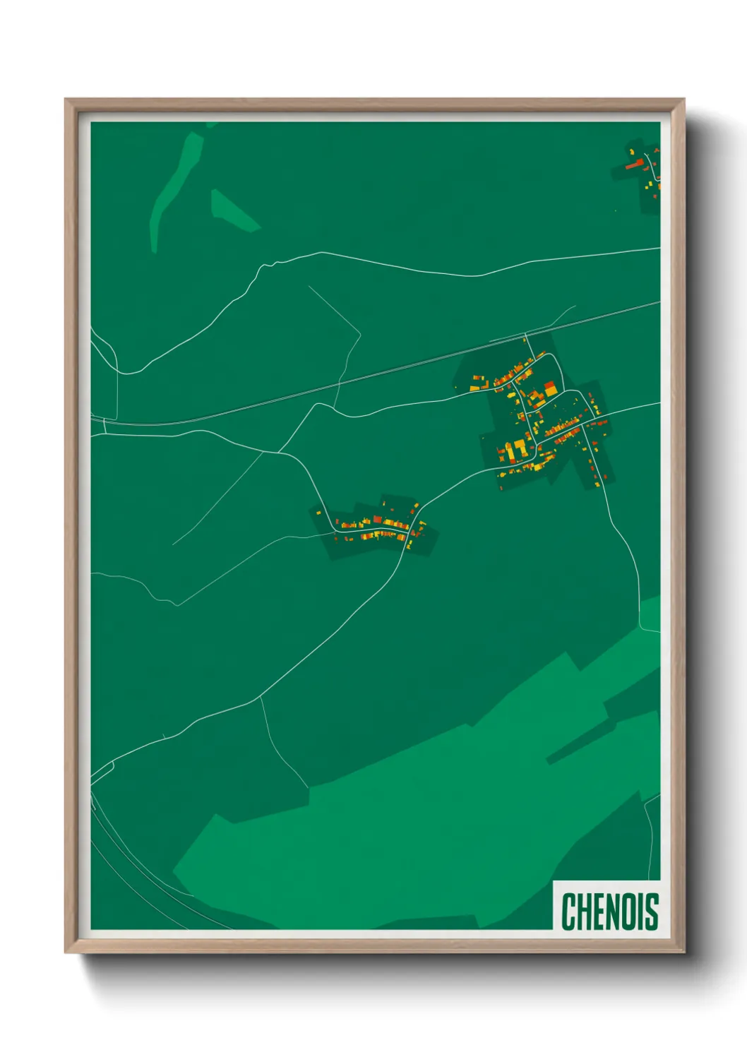 Une affiche de carte sur Chenois