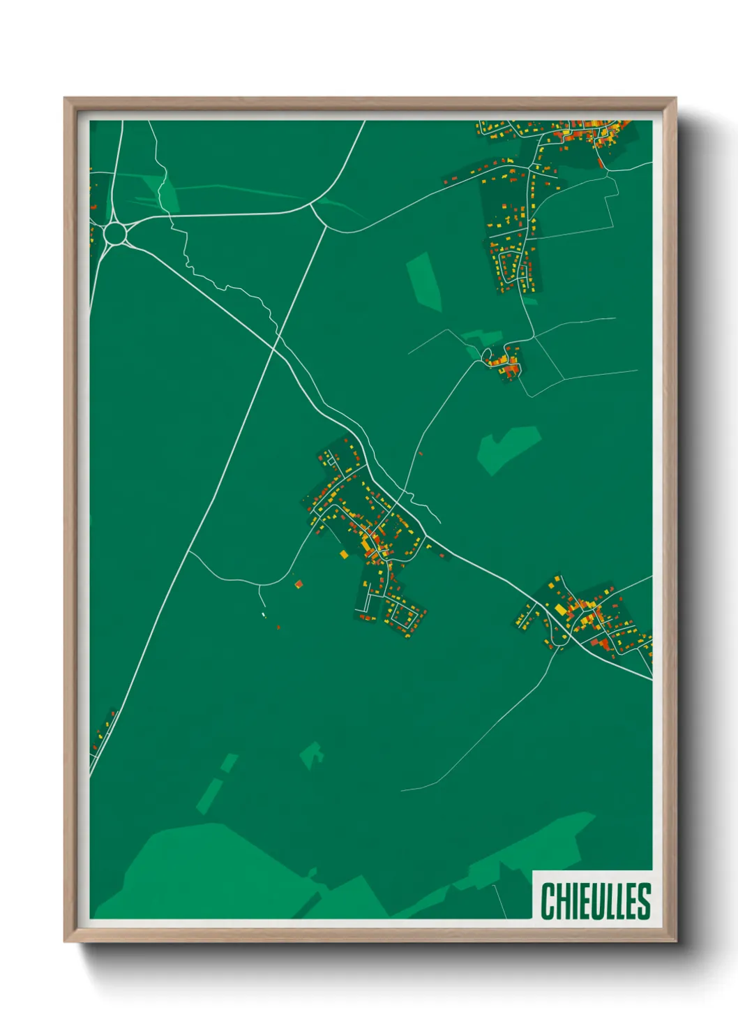 Une affiche de carte sur Chieulles