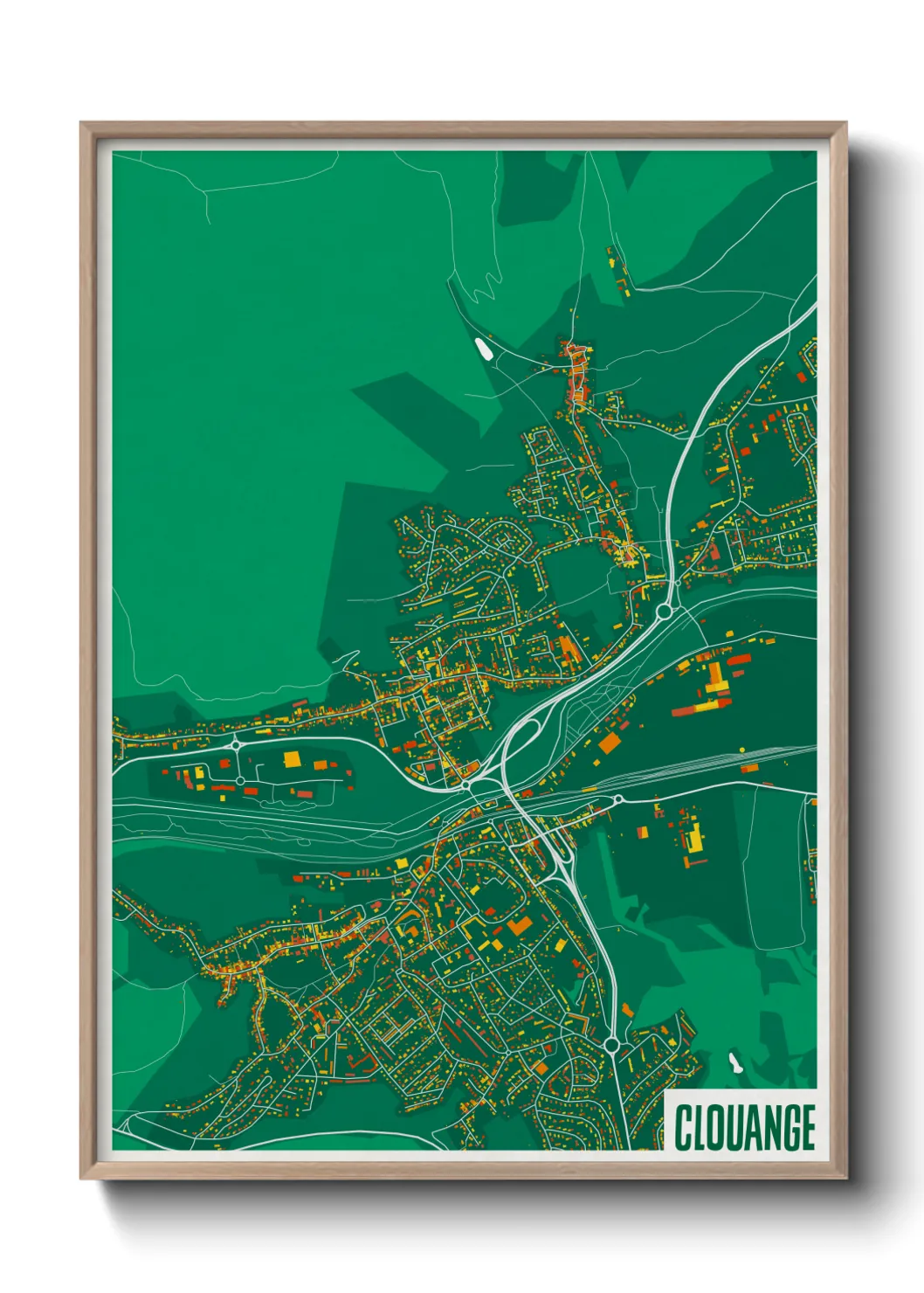 Une affiche de carte sur Clouange