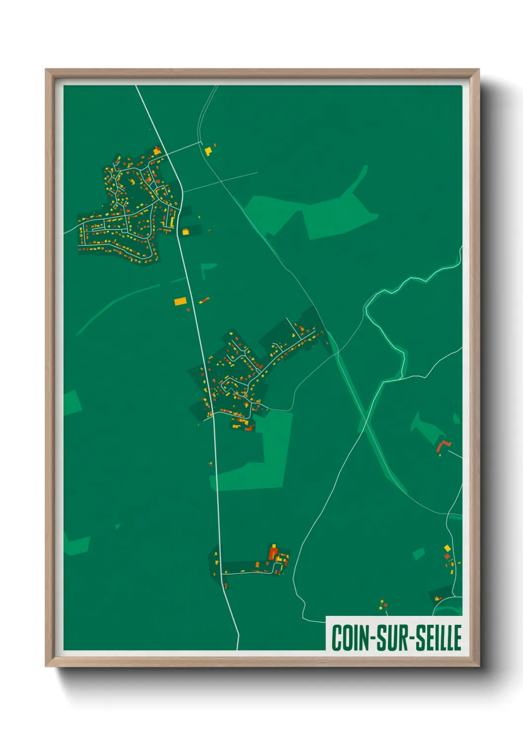 Une affiche de carte sur Coin-sur-Seille