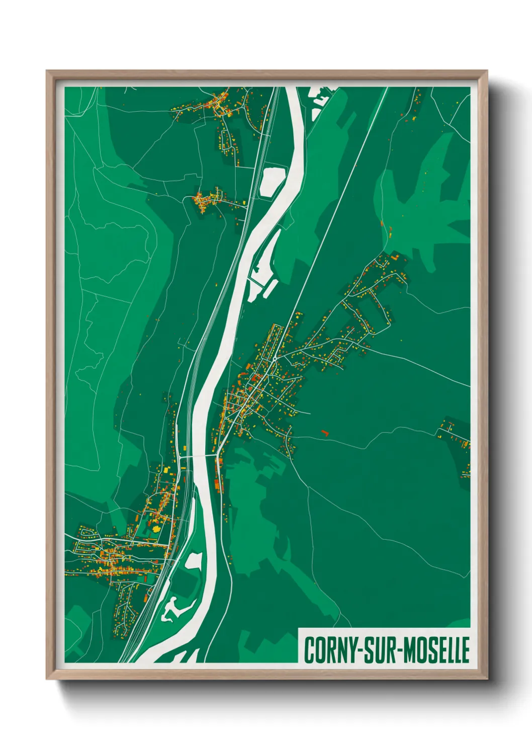 Une affiche de carte sur Corny-sur-Moselle
