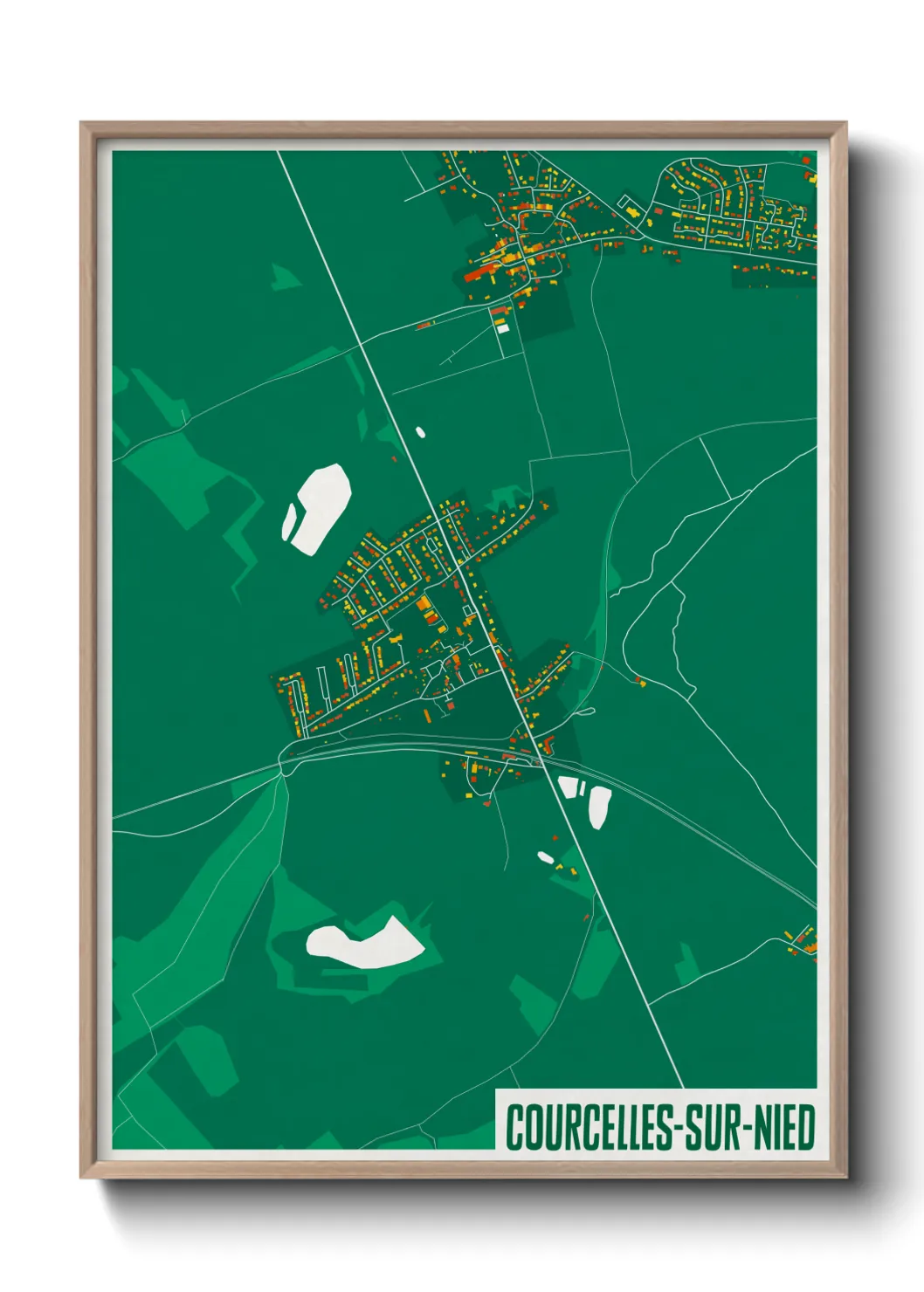 Une affiche de carte sur Courcelles-sur-Nied