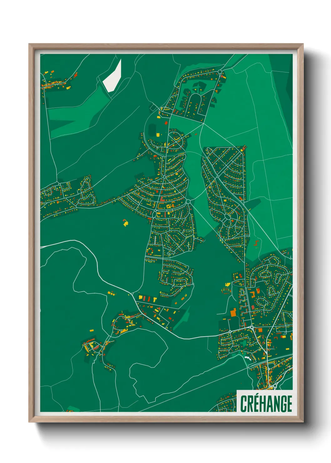 Une affiche de carte sur Créhange