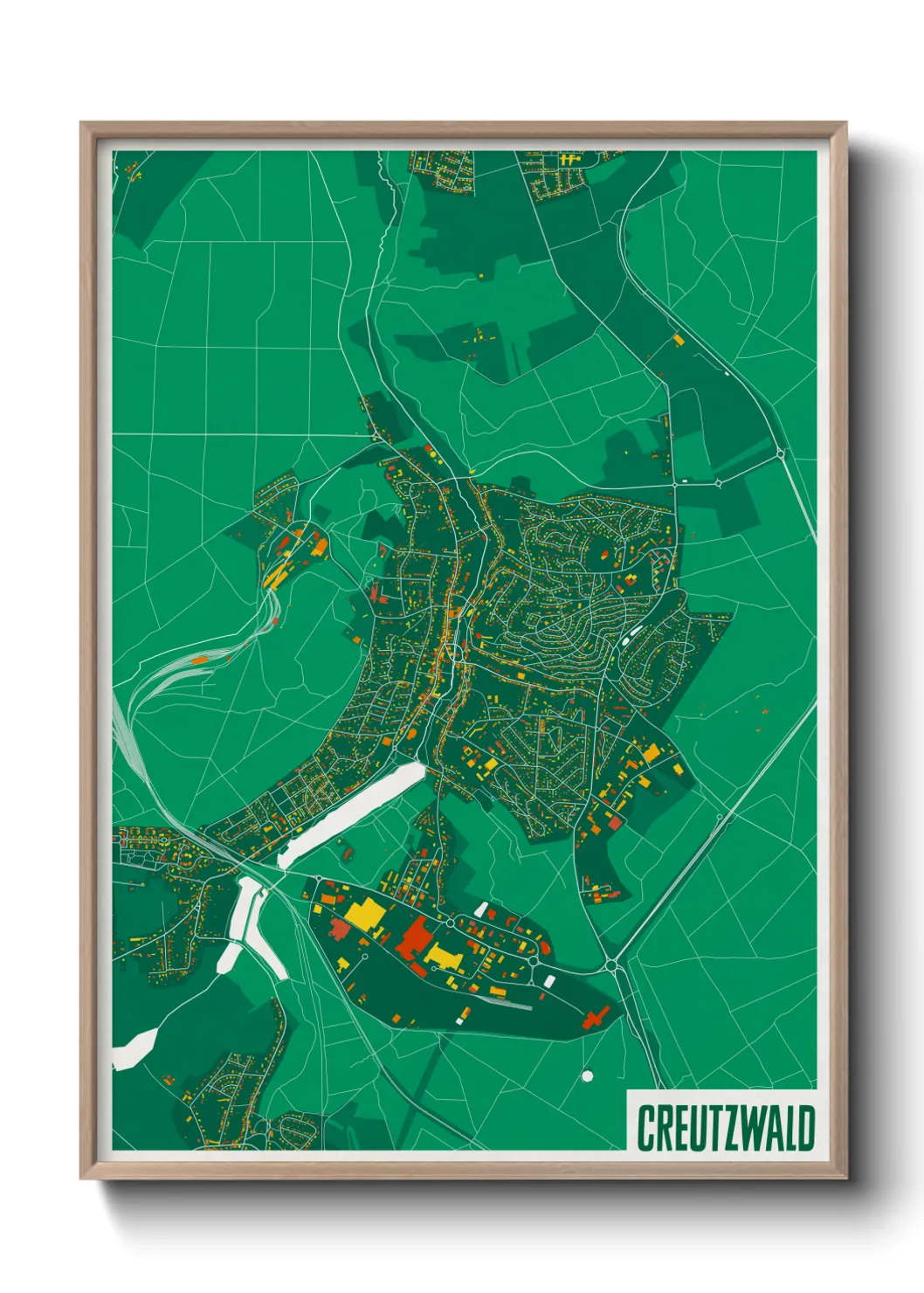 Une affiche de carte sur Creutzwald