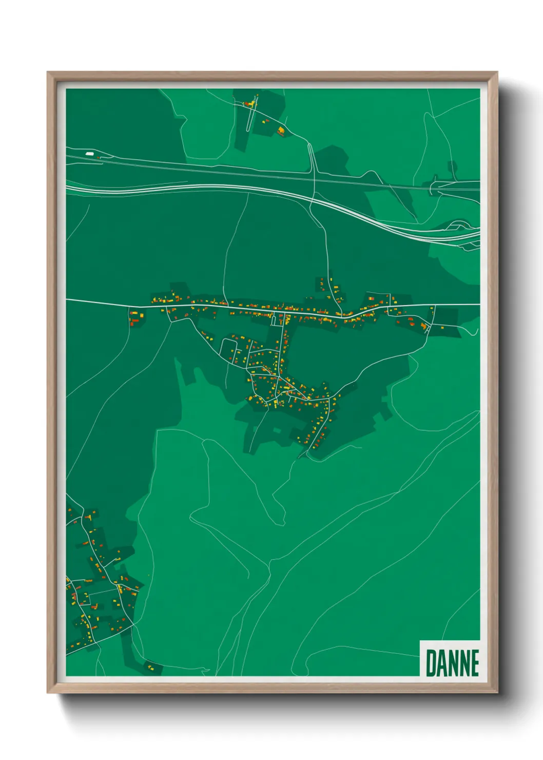 Une affiche de carte sur Danne