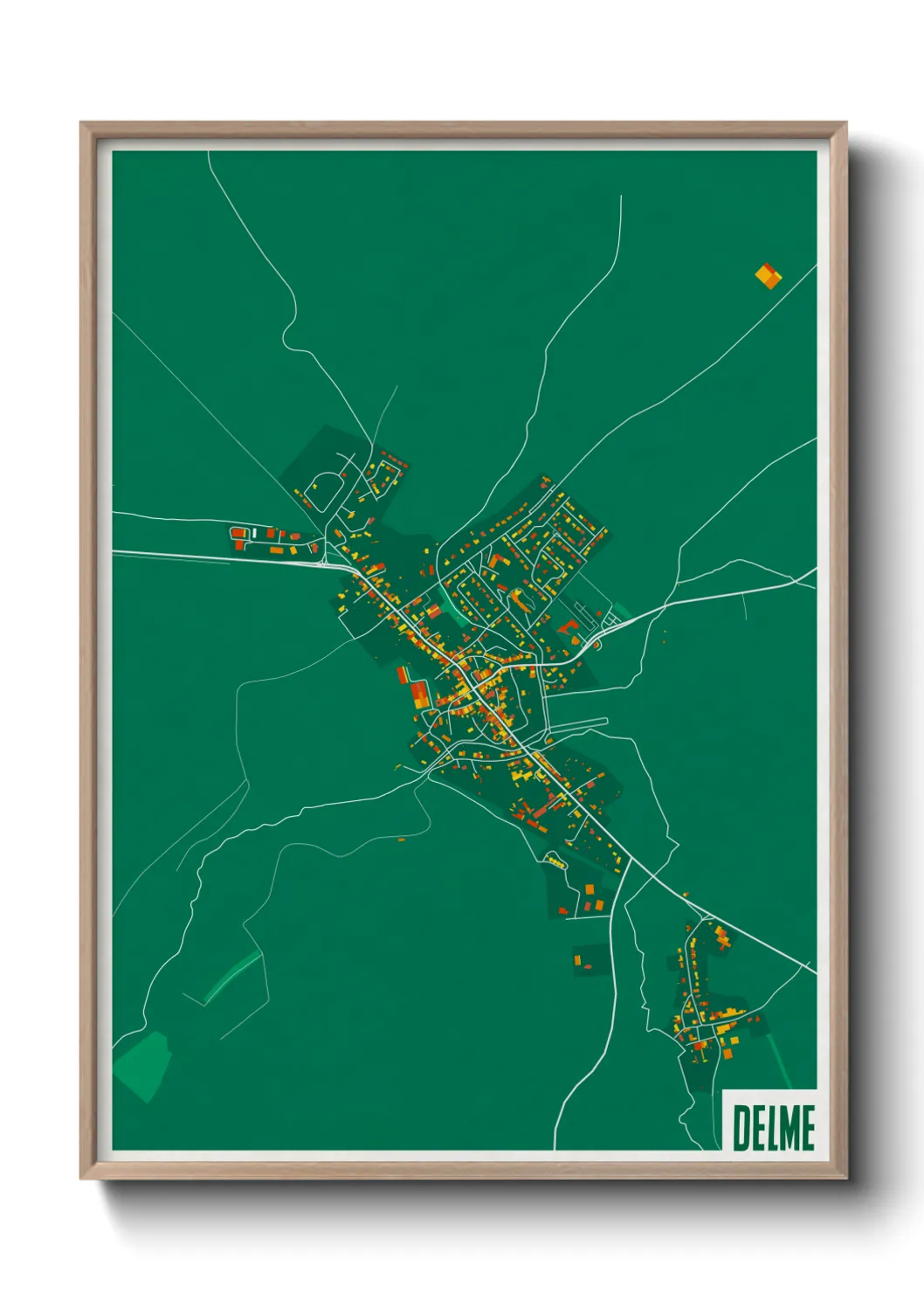 Une affiche de carte sur Delme