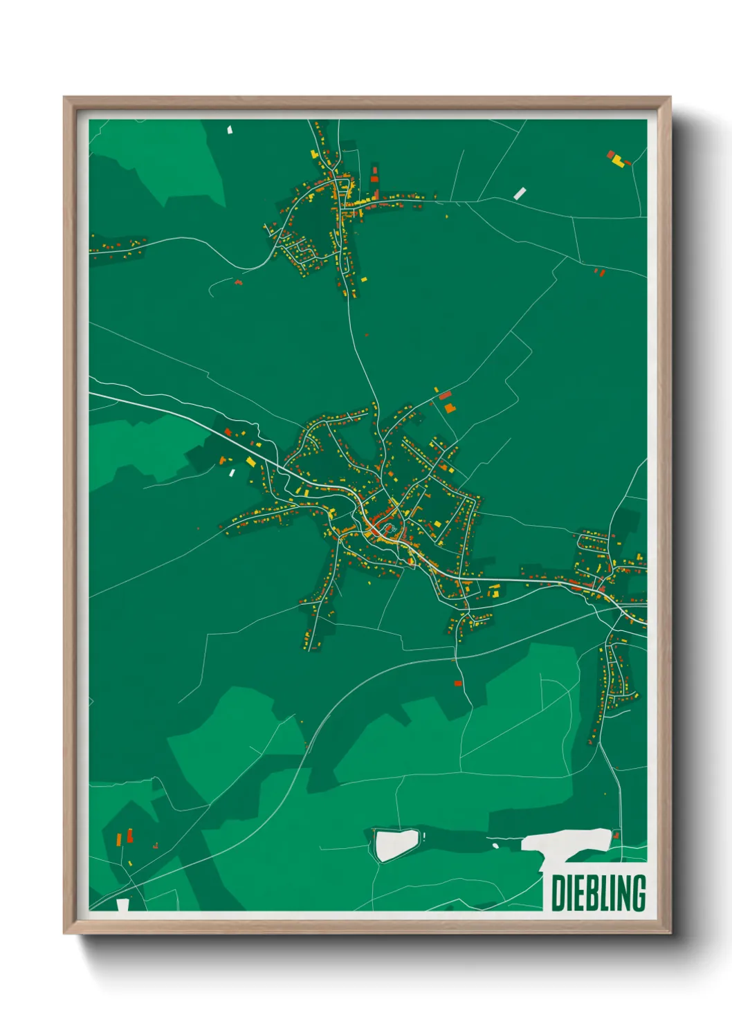 Une affiche de carte sur Diebling