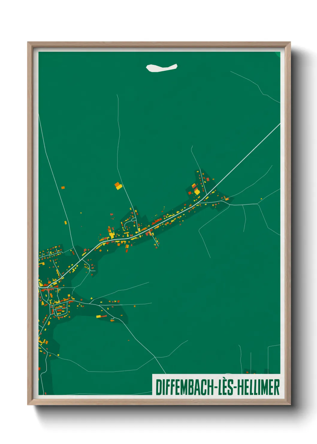 Une affiche de carte sur Diffembach-lès-Hellimer