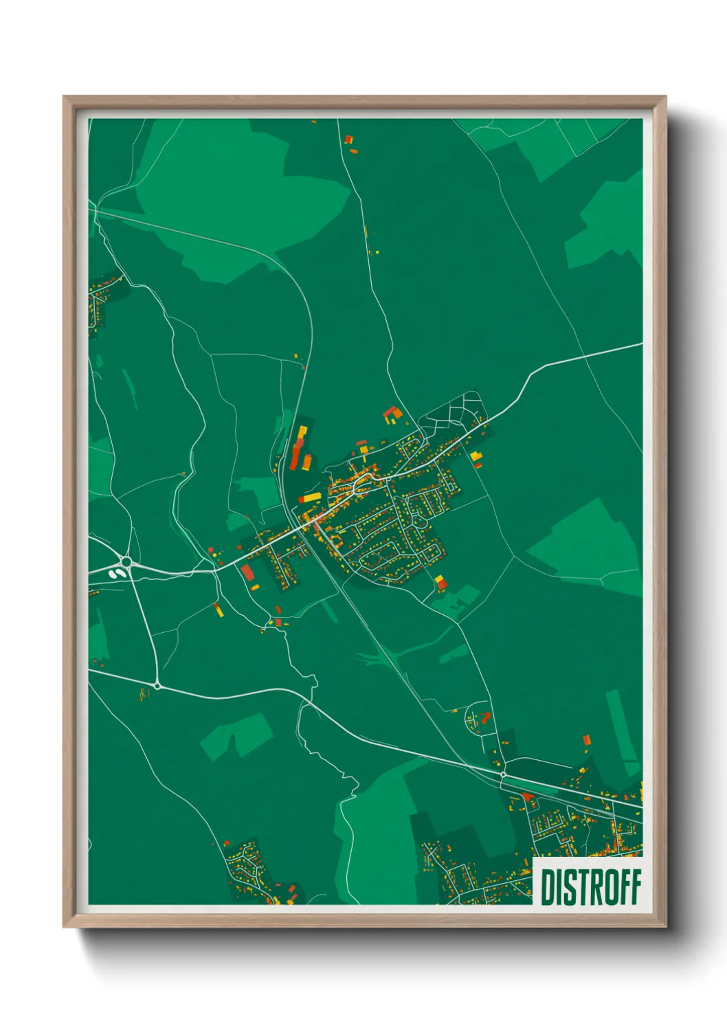 Une affiche de carte sur Distroff