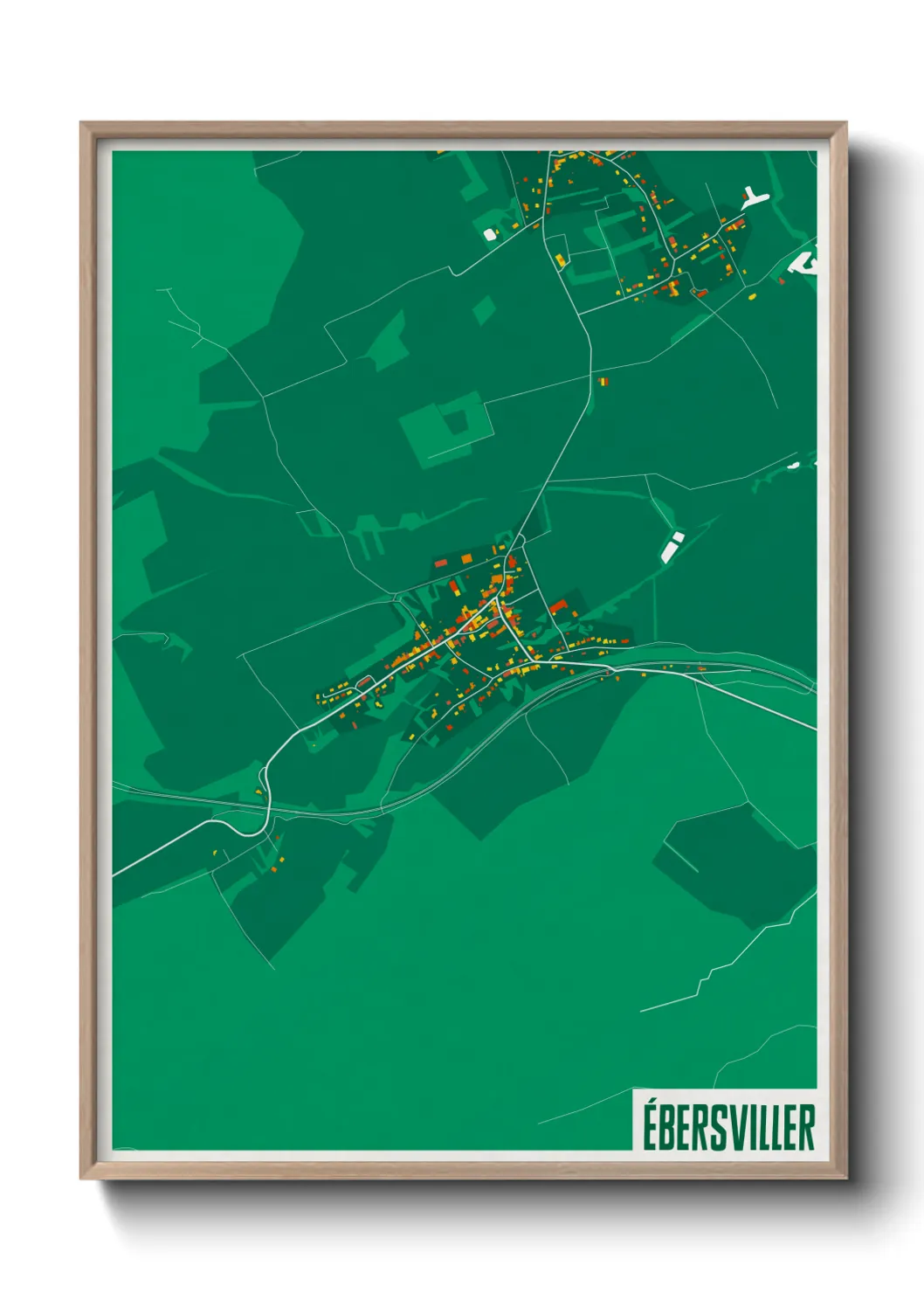 Une affiche de carte sur Ébersviller