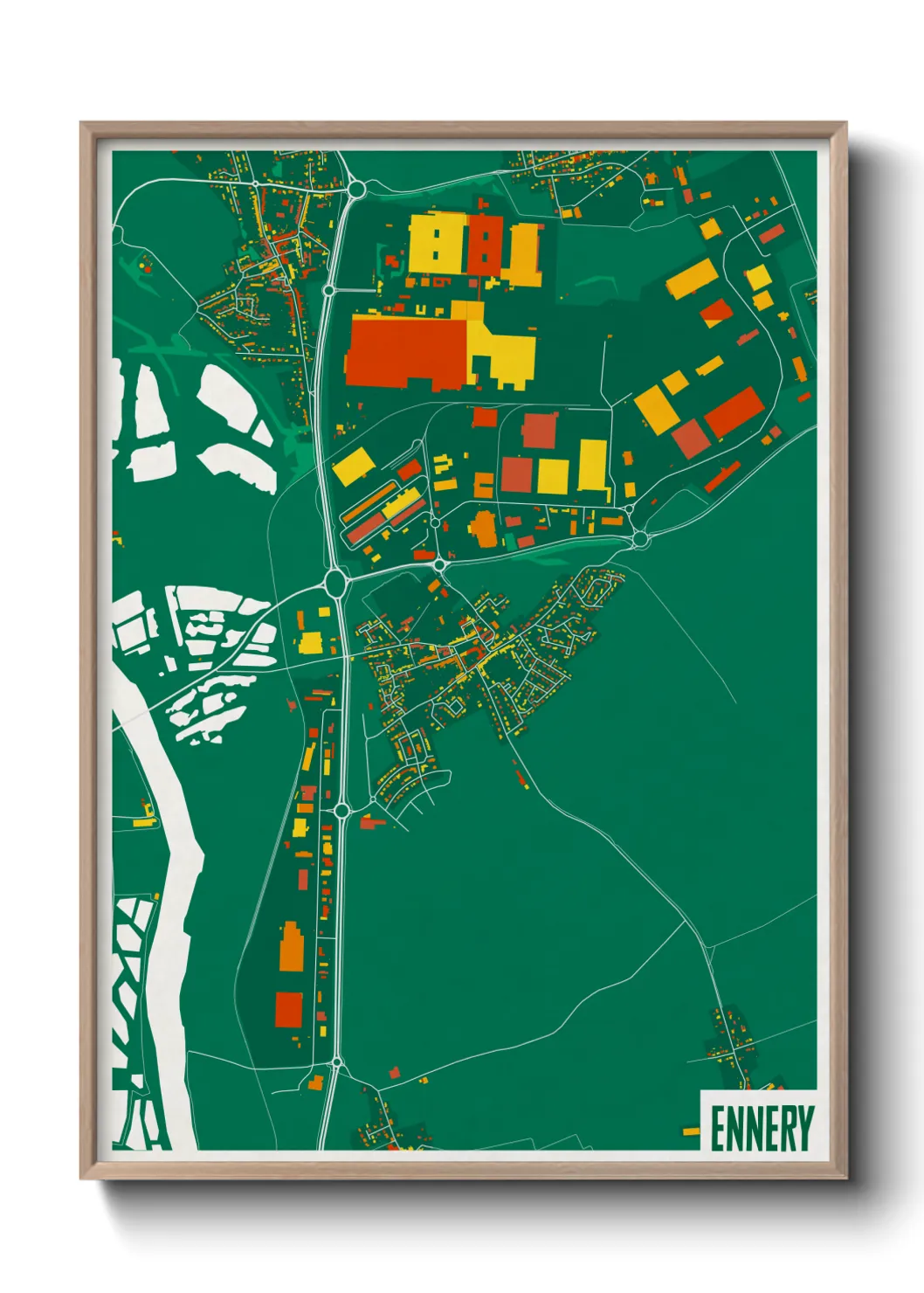 Une affiche de carte sur Ennery