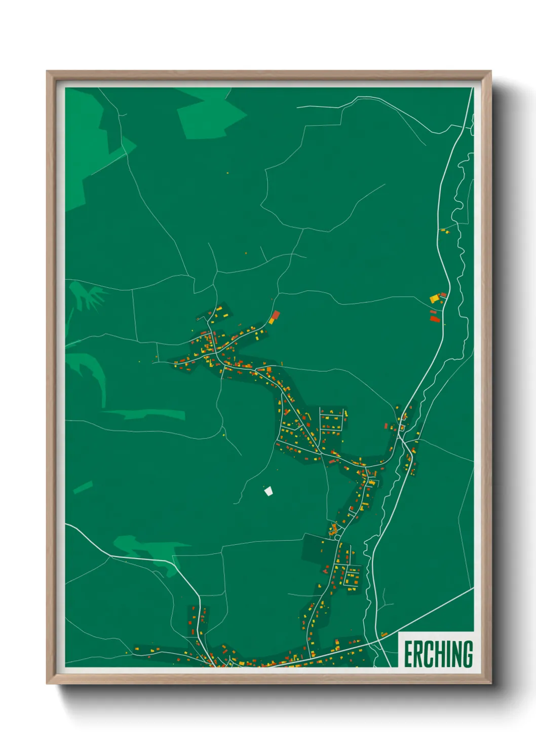 Une affiche de carte sur Erching