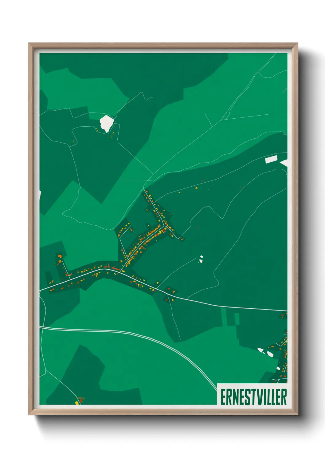 Une affiche de carte sur Ernestviller