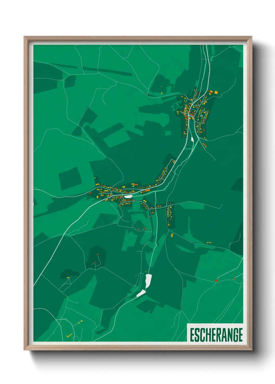 Une affiche de carte sur Escherange