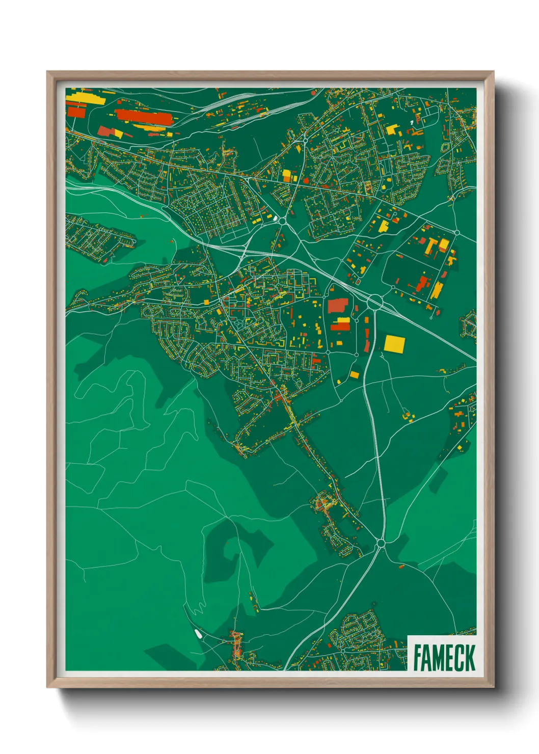 Une affiche de carte sur Fameck