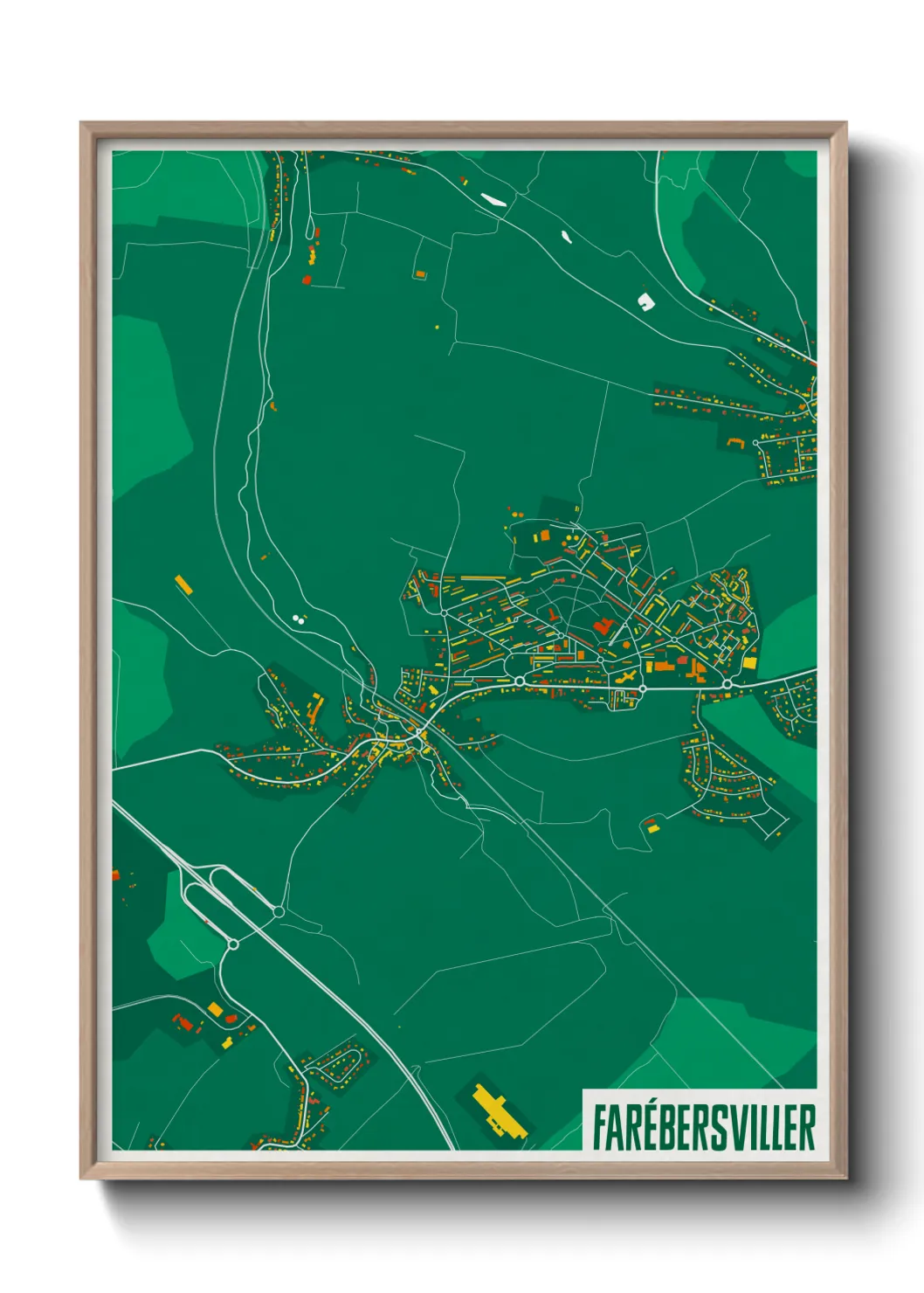 Une affiche de carte sur Farébersviller