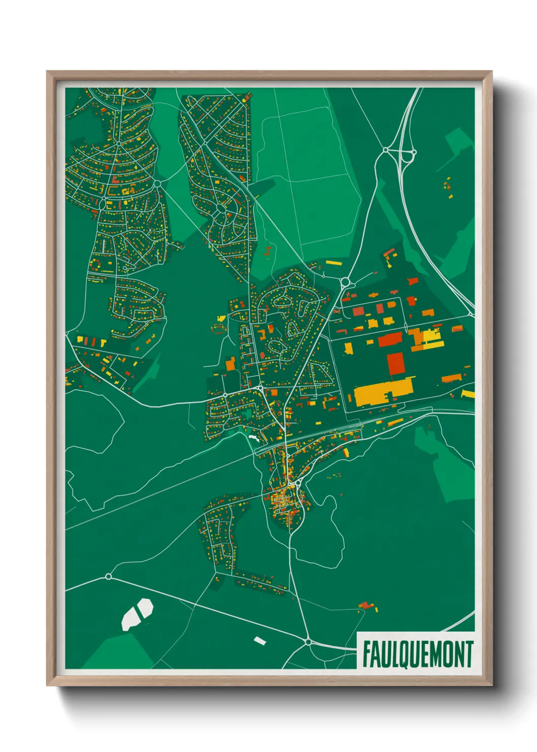 Une affiche de carte sur Faulquemont