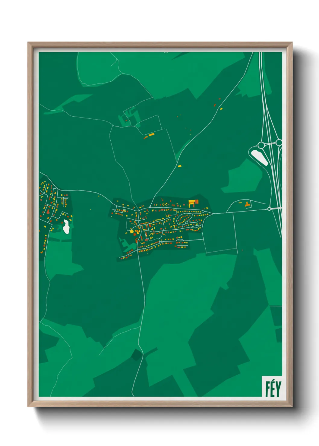 Une affiche de carte sur Féy