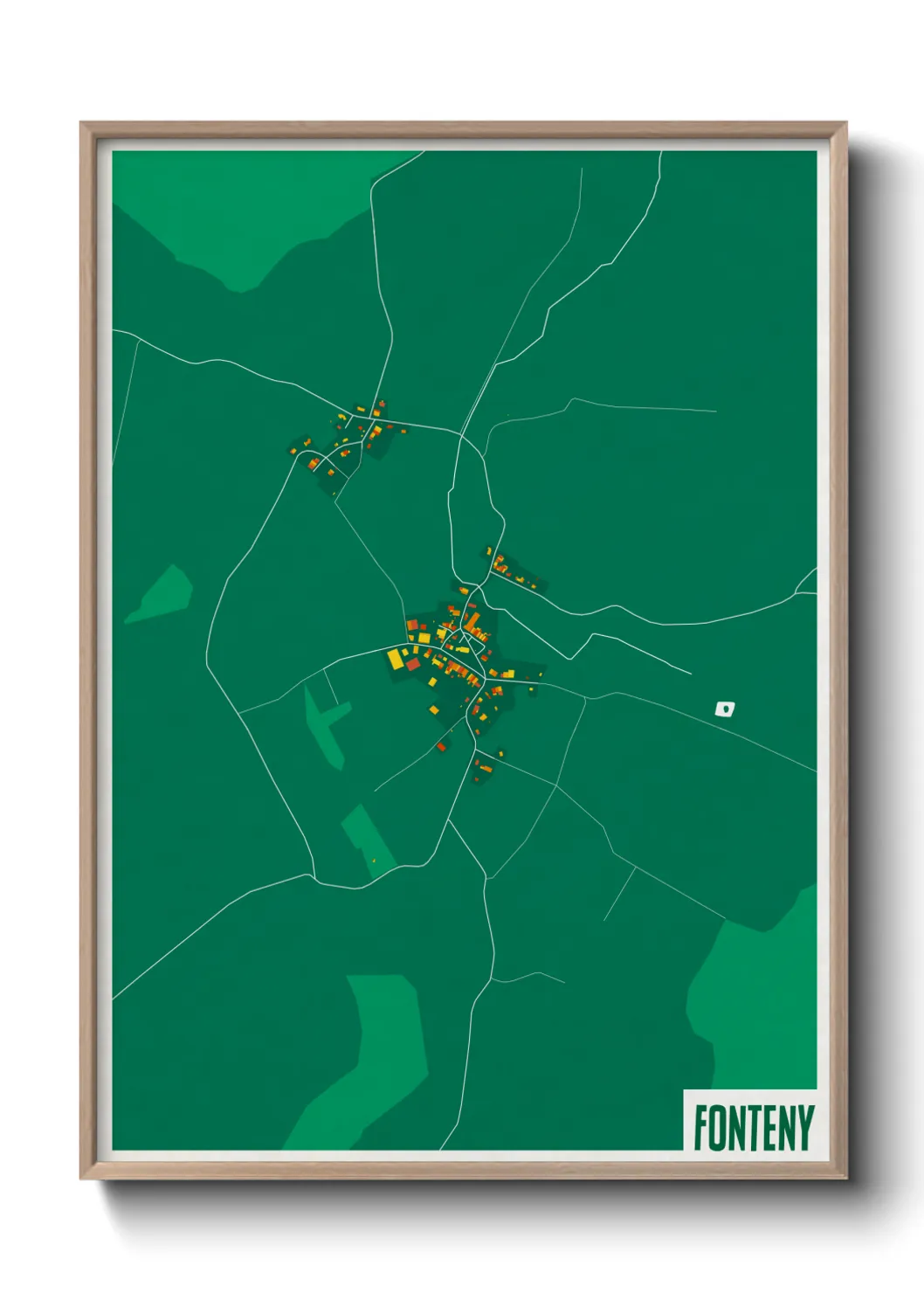 Une affiche de carte sur Fonteny