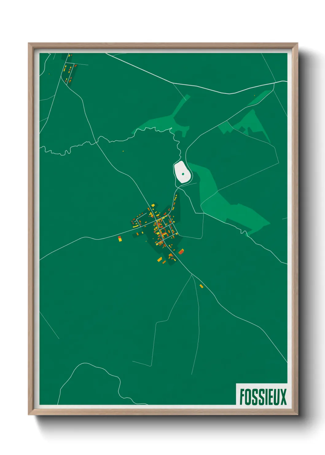Une affiche de carte sur Fossieux