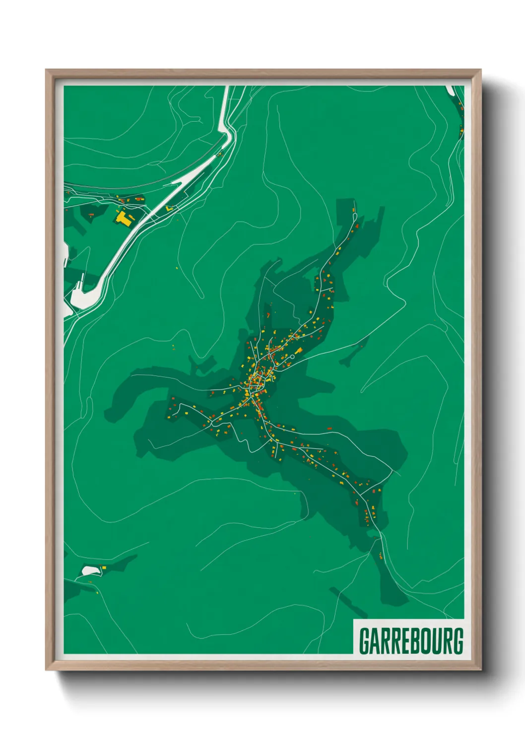 Une affiche de carte sur Garrebourg