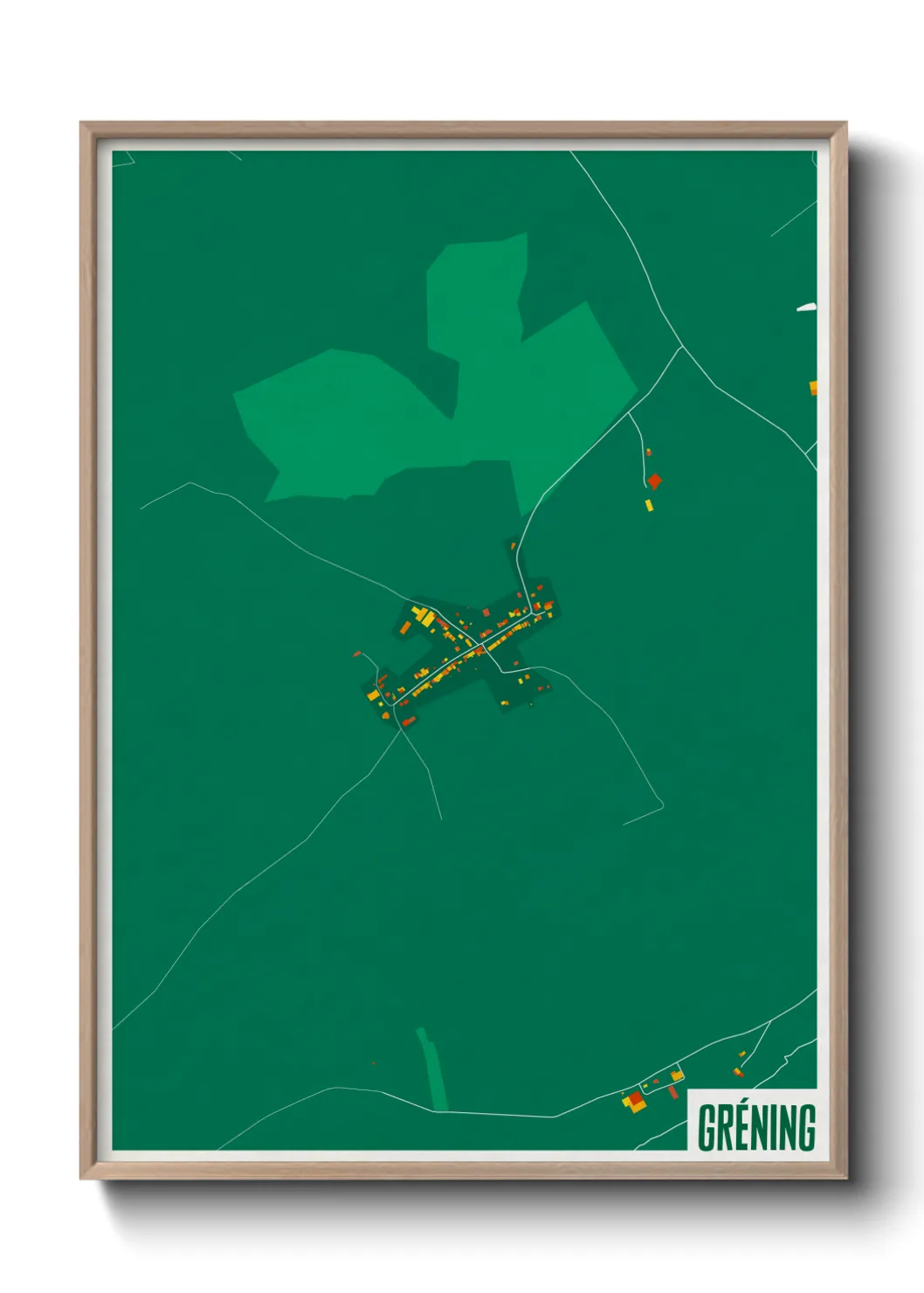 Une affiche de carte sur Gréning