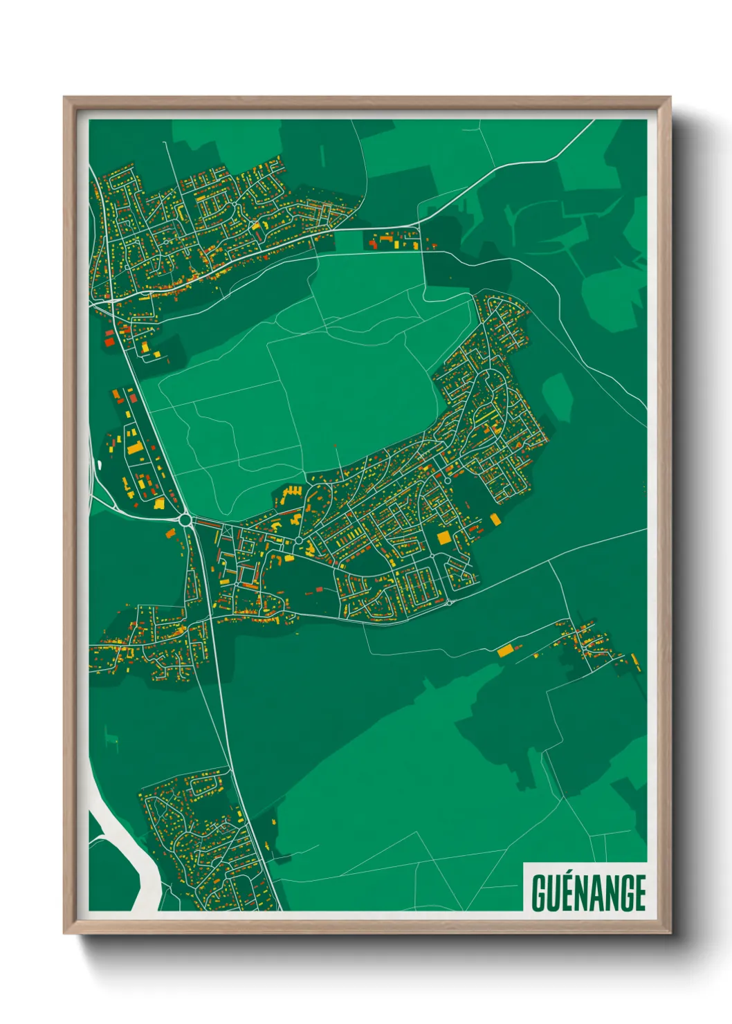 Une affiche de carte sur Guénange