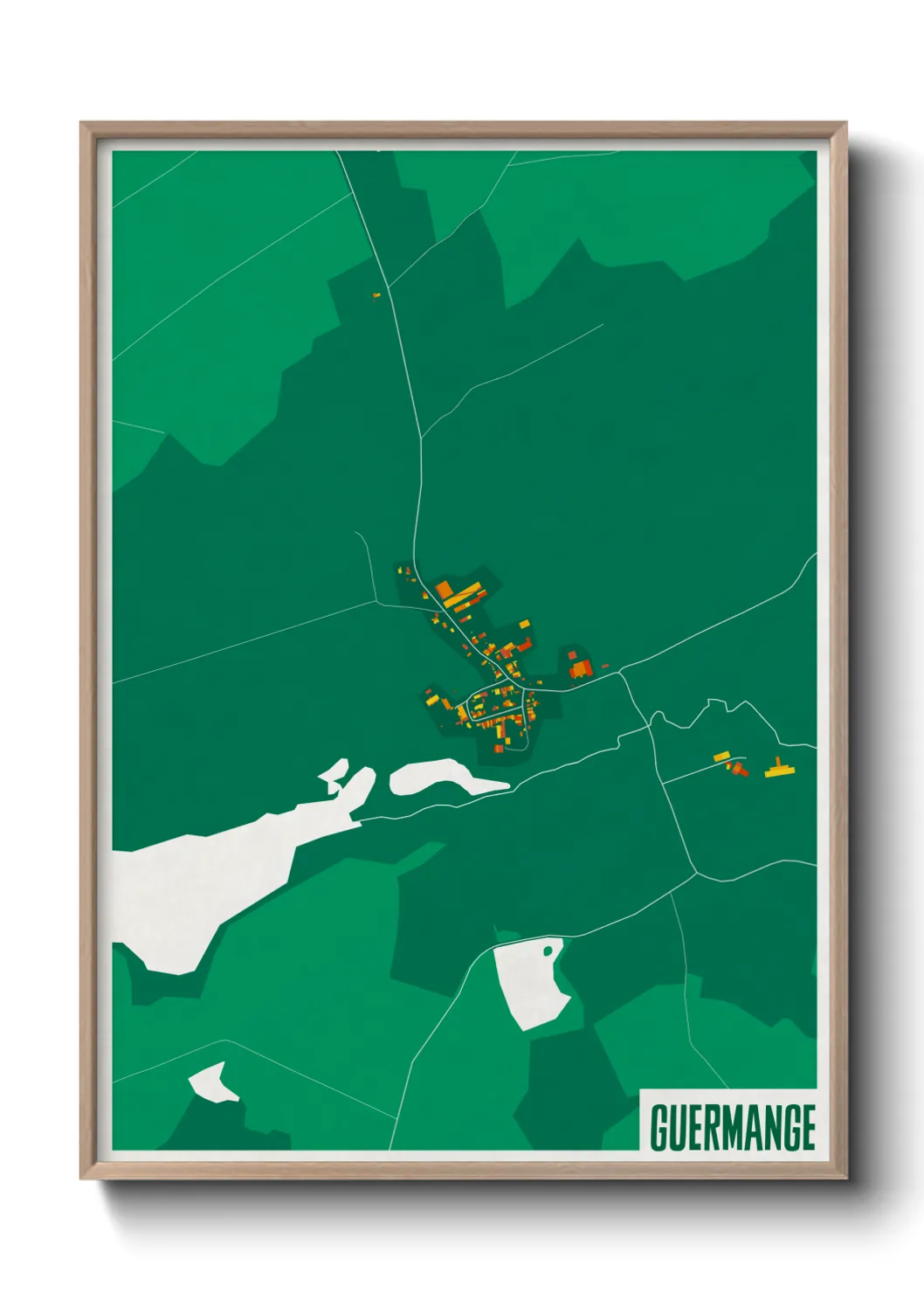 Une affiche de carte sur Guermange