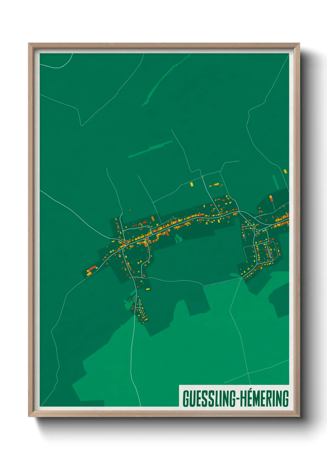 Une affiche de carte sur Guessling-Hémering