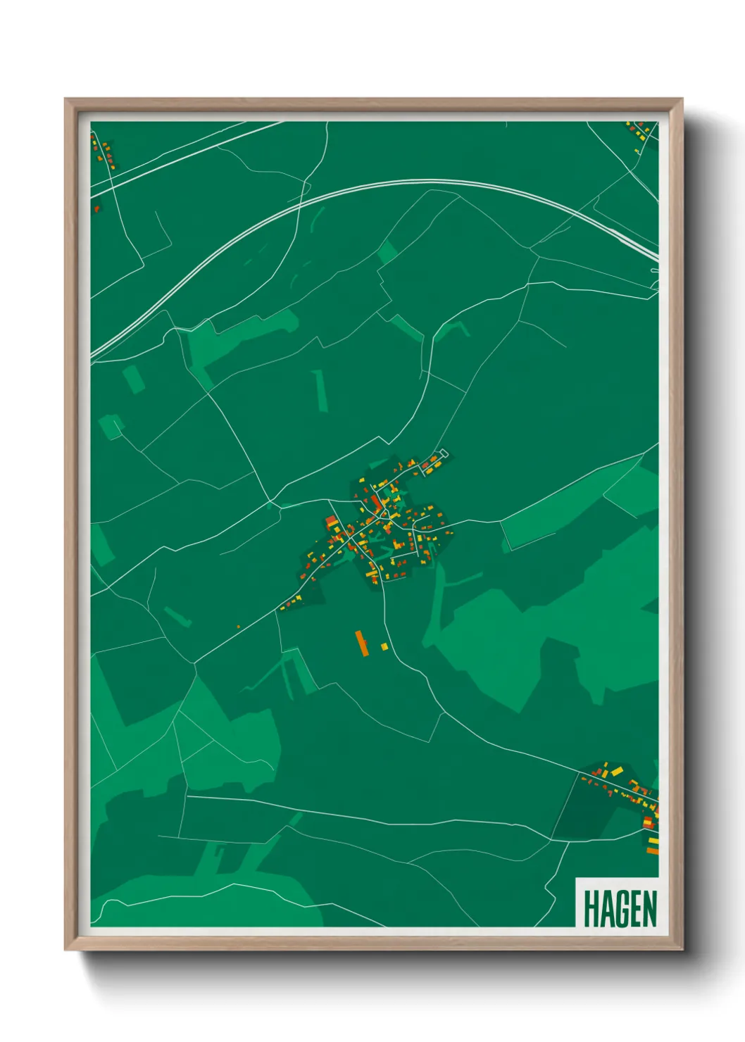 Une affiche de carte sur Hagen