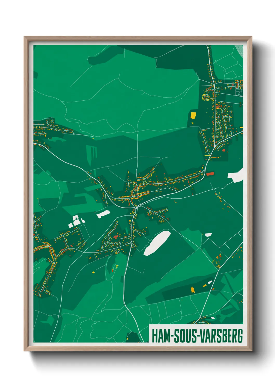 Une affiche de carte sur Ham-sous-Varsberg