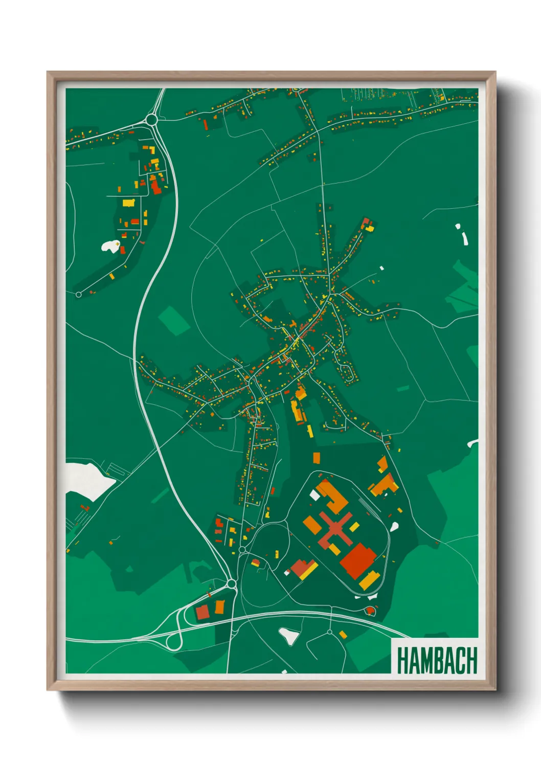 Une affiche de carte sur Hambach