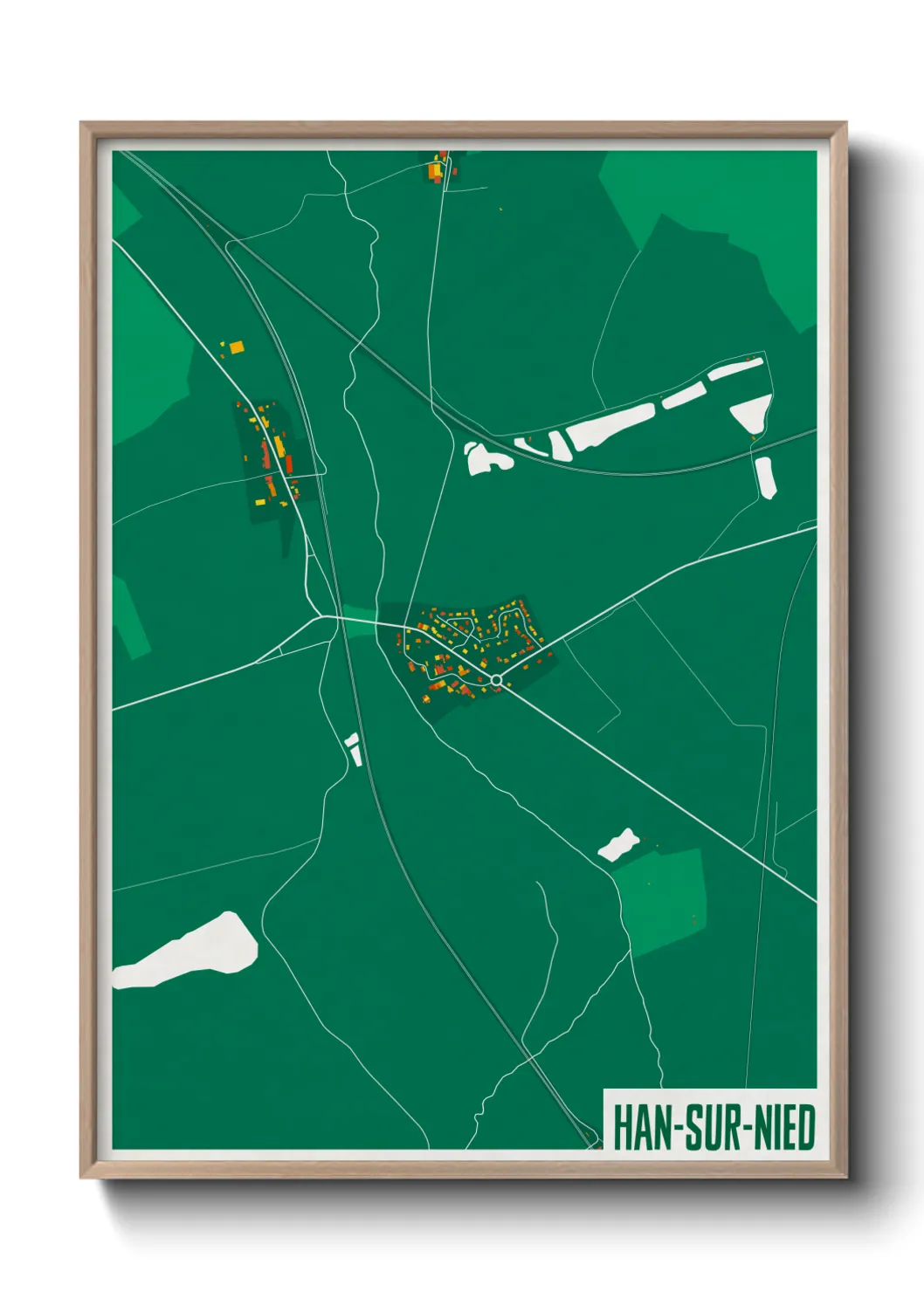 Une affiche de carte sur Han-sur-Nied